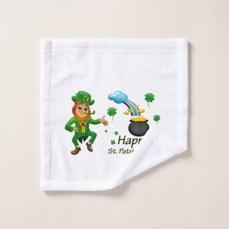 Happy Saint Patrick's Day Leprechaun Rainbow  Washandje