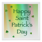 Happy Saint Patrick's Day met Clovers Poster (Voorkant)
