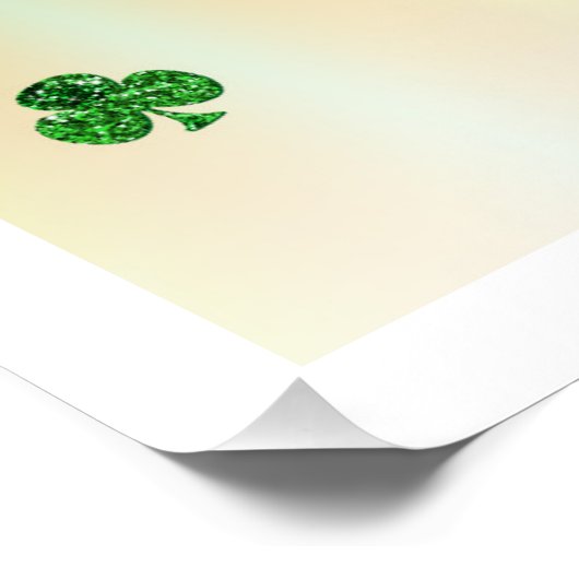 Happy Saint Patrick's Day met Clovers Poster (Hoek)