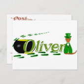 Happy Saint Patrick's Day Oliver Cube Briefkaart (Voorkant / Achterkant)