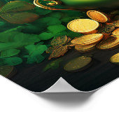 Happy Saint Patrick's Day Pot met gouden munten Poster (Hoek)