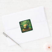 Happy Saint Patrick's Day Pot met gouden munten Vierkante Sticker (Envelop)