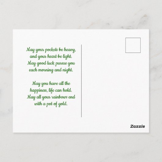 Happy Saint Patricks Day Pot of Gold Gnome Briefkaart (Achterkant)