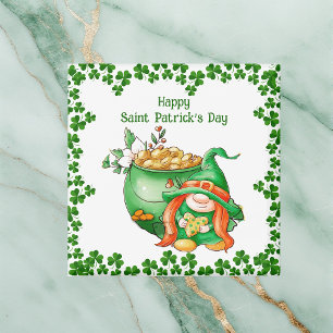  Happy Saint Patricks Day Pot of Gold Gnome Magneet