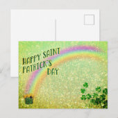 Happy Saint Patrick's Day Pot van Gouden Regenboog Briefkaart (Voorkant / Achterkant)