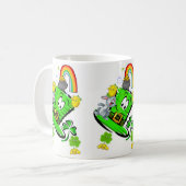 Happy Saint Patrick's Day Rabbit Rainbow Mug Koffiemok (Voorkant links)