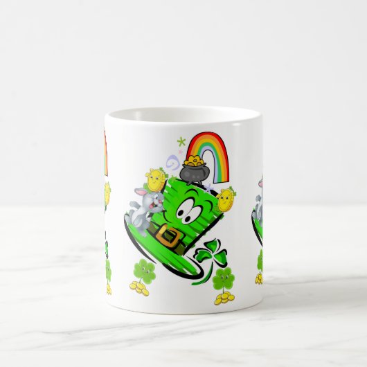 Happy Saint Patrick's Day Rabbit Rainbow Mug  Koffiemok (Center)