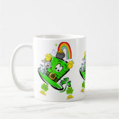 Happy Saint Patrick's Day Rabbit Rainbow Mug Koffiemok (Links)