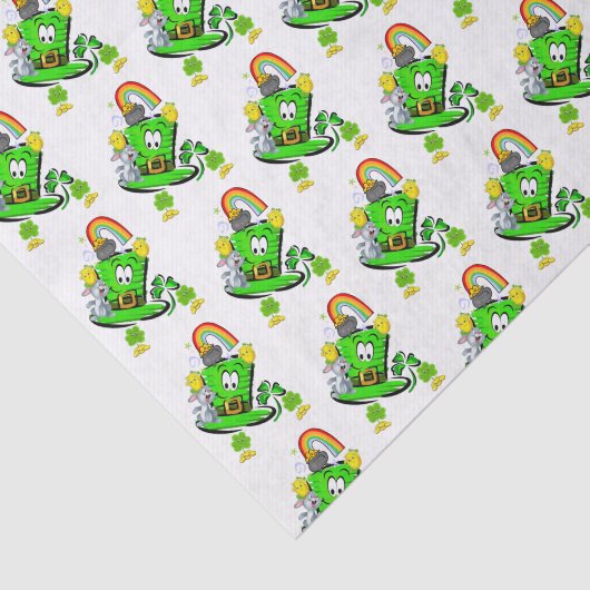 Happy Saint Patrick's Day Rabbit Tissue Paper Tissuepapier (Detail)