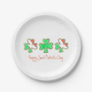 Happy Saint Patrick's Day Shamrock Cookie Borden Papieren Bordje