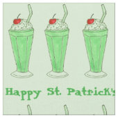 Happy Saint Patrick's Day Shamrock Green Shake Stof (Close Up)