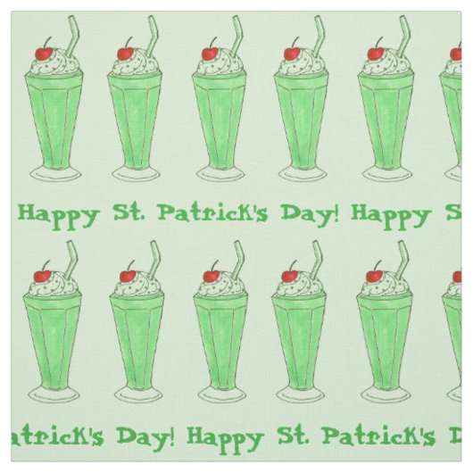 Happy Saint Patrick's Day Shamrock Green Shake Stof (Swatch)