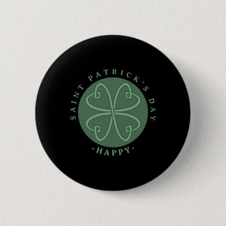 Happy Saint Patrick's Day Shamrock Ronde Button 5,7 Cm