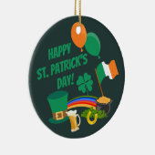 Happy Saint Patrick's Day-symbolen en -tradities Keramisch Ornament (Rechts)