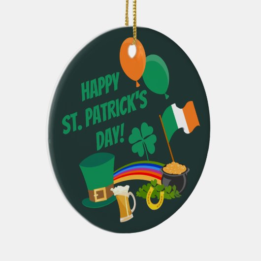 Happy Saint Patrick's Day-symbolen en -tradities Keramisch Ornament (Rechts)