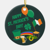 Happy Saint Patrick's Day-symbolen en -tradities Keramisch Ornament (Voorkant)