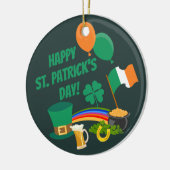 Happy Saint Patrick's Day-symbolen en -tradities Keramisch Ornament (Links)