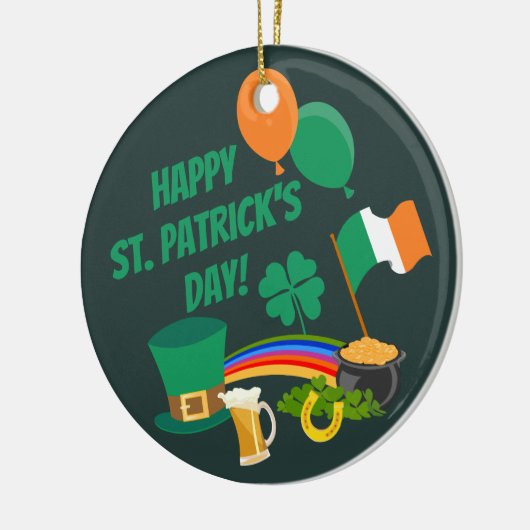 Happy Saint Patrick's Day-symbolen en -tradities Keramisch Ornament (Links)