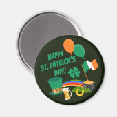 Happy Saint Patrick's Day-symbolen en -tradities Magneet (Voorkant / Achterkant)