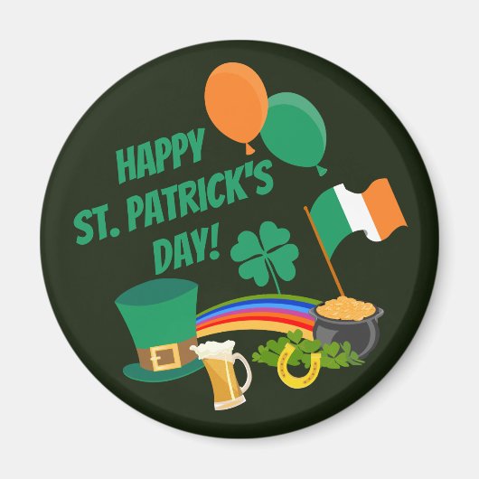 Happy Saint Patrick's Day-symbolen en -tradities Magneet (Voorkant)