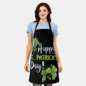 Happy Saint Patrick's Day Veel Shamrock Green Schort (Gedragen)