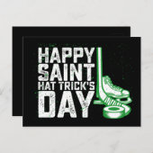 Happy Saint Pet Trick's Day Ice Hockey St Patricks Briefkaart (Voorkant / Achterkant)
