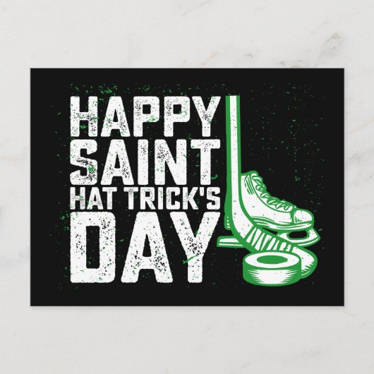 Happy Saint Pet Trick's Day Ice Hockey St Patricks Briefkaart (Voorkant)