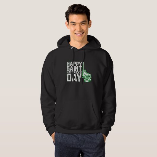 Happy Saint Pet Trick's Day Ice Hockey St Patricks Hoodie (Voorkant volledig)