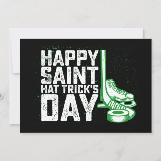 Happy Saint Pet Trick's Day Ice Hockey St Patricks Kaart (Voorkant)