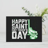 Happy Saint Pet Trick's Day Ice Hockey St Patricks Kaart (Staand voorkant)