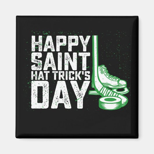 Happy Saint Pet Trick's Day Ice Hockey St Patricks Magneet (Voorkant)