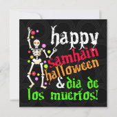 Happy Samhain, Halloween en Dia de los Muertos! Kaart (Achterkant)