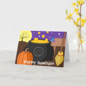 Happy Samhain Kaart (Gele Bloem)