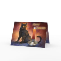 Happy Samhain Kitten en Candle.