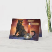 Happy Samhain Kitten en Candle. Kaart (Voorkant)