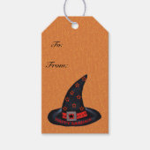 Happy Samhain Witch Hat Stars Magic Wiccan Cadeaulabel (Voorkant)