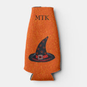 Happy Samhain Witch Hat Stars Magic Wiccan Flesjeskoeler (Voorkant)