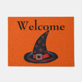 Happy Samhain Witch Pet Stars Magic Wiccan Welkom Deurmat (Voorkant)