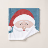 Happy Santa-aangepaste naam en teksthanddoekset Bad Handdoek (Wasdoekje)