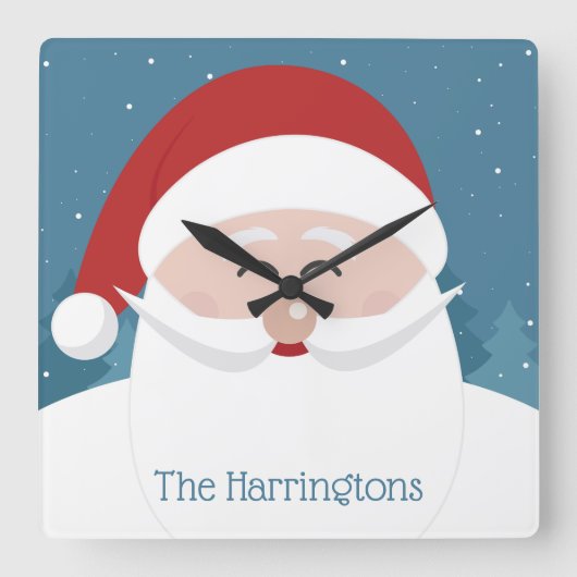 Happy Santa aangepaste wandklokken (Voorkant)