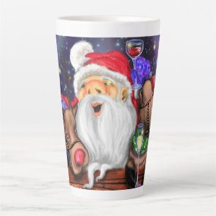 Happy Santa and Reindeers Kerstfeest - Cheers Latte Mok