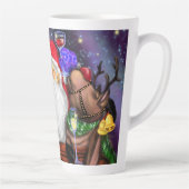 Happy Santa and Reindeers Kerstfeest - Cheers Latte Mok (Rechts)