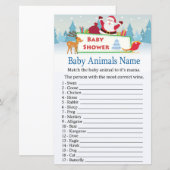 happy santa Baby Animals Name Game baby shower (Voorkant / Achterkant)