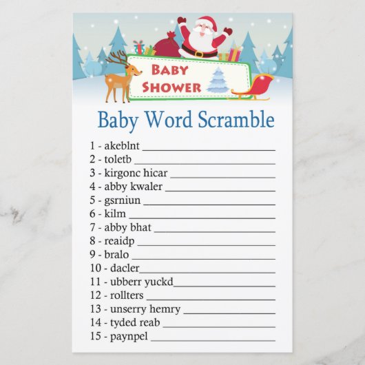 happy santa Baby word scramble game (Voorkant)
