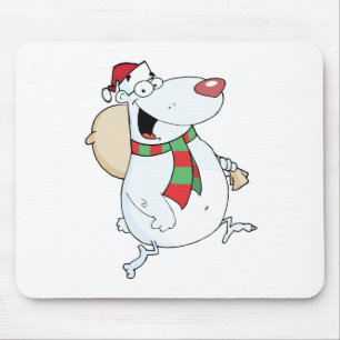 Happy Santa Beer loopt met tas Muismat