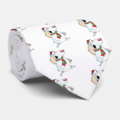 Happy Santa Beer loopt met tas Stropdas (Opgerold)