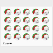 Happy Santa Cat Ronde Sticker (Vel)