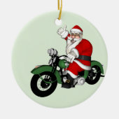 Happy Santa Claus Biker Keramisch Ornament (Voorkant)