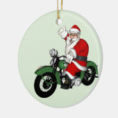 Happy Santa Claus Biker Keramisch Ornament (Links)