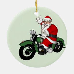 Happy Santa Claus Biker Keramisch Ornament